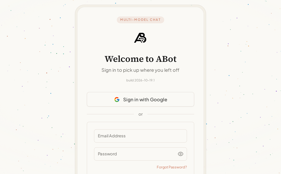 ABot multi-provider AI chat application screenshot